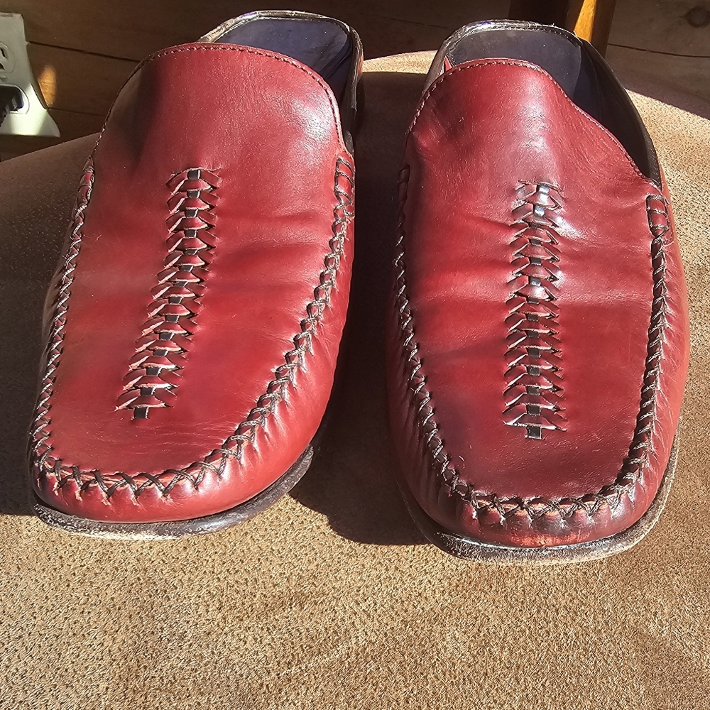 Cole Haan Women's Country Red Leather Slip-On Mules - Picture 5 of 9